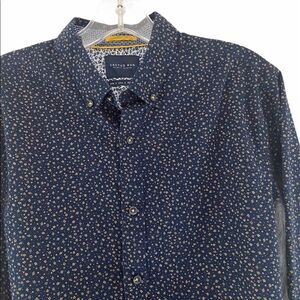 Cactus Man Ricky Singh Button Front Blue Print Men's Shirt
